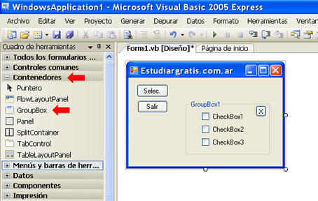 frame o Groupbox en Visual Basic Express
