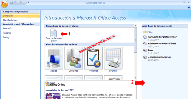 hacer tabla en Microsoft Access 2007