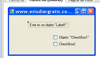 programacion en Visual Basic Express label y checkbox
